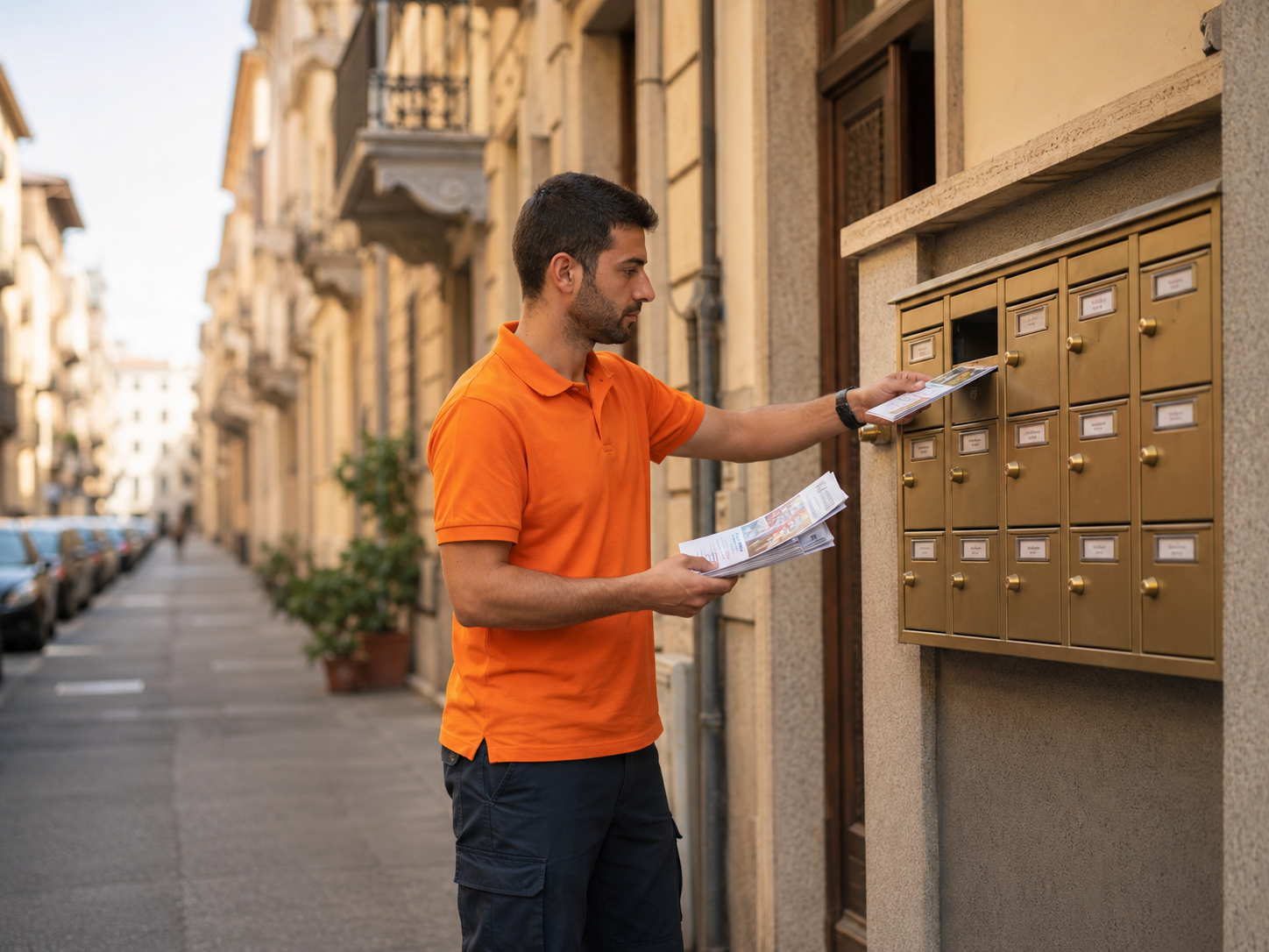 Distribuzione volantini a mano in centro a Genova